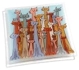 Peggy Karr 10-Inch Glass Cats Square Plate
