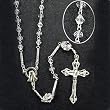 Silver-Plated Rosary with 5mm Glass Beads and 11" Chain