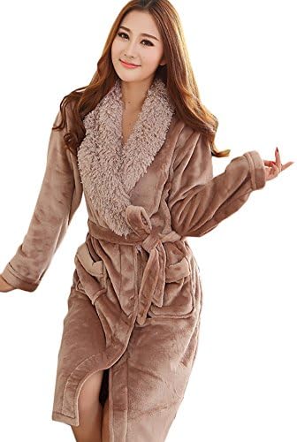 Ipara Women's Super Soft Bath Robe Set Brown L