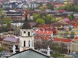 Cityscape Dominated by Cathedral Bell Tower, Vilnius, Lithuania Places Photographic Poster Print by Keren Su, 32x24