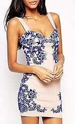 Sheath Floral Print Open-Back Sleeveless Acrylic/Polyester  Dress