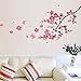 RRRLJL DIY Removable Vinyl Cherry Blooms Tree Branch Wall Decor Decal Japanese Sakura Wall Art Stickers