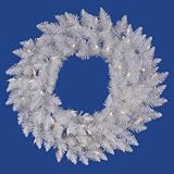 Vickerman 18449 - 24 White Spruce Wreath Dura-Lit 50CL A104225 24 Inch Christmas Wreath