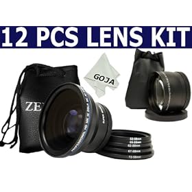 12 Pcs KIT For CANON EOS 40D 50D 70-300MM IS LENS and ANY Digital SLR Camera with a 58MM Filter... by Zeikos