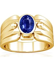18K Yellow Gold Oval Cut Blue Sapphire Solitaire Ring