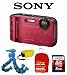 Sony Waterproof DSC-TF1/R (Red) + Floating Strap + Flexpod + Case + Griffin LCD Protection + 16GB Kit