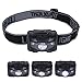 Noza Tec Led Headlamp Flashlight, CREE XPE with 2 Red LED, Powered by Batteries, Waterproof Headlight for Reading Outdoor Running Camping Backpacking Fishing Hunting Climbing Walking Jogging (Black)