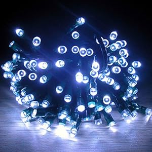 11m Waterproof 60 LED Solar Fairy Lights (White) Garden Xmas Party 11m Waterproof 60 LED Solar Fairy Lights (White) Garden Xmas Party