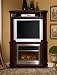 Corner Electric Fireplace Cabinet with TV Hutch in Merlot - Magnolia Home - 723-10B-723-11T
