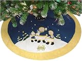 48 NCAA Michigan Wolverines Snowman Family Plush Christmas Tree Skirt #1840