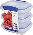 Sistema Klip It 3 by 6.7-Ounce Containers, 3-Pack, Clear