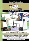 Fun to be a Boy 12 x 12 Digital Scrapbooking Quickpage Template Collection CD