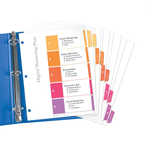 Avery Ready Index Table of Contents Dividers with SubDividers, 5Tabs