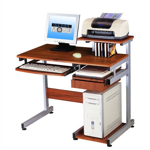 Woodgrain Streamline Computer Station Desk