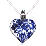 White Heart With Blue Murano Glass