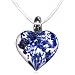 White Heart With Blue Murano Glass