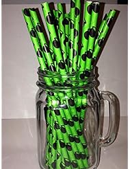 Kitchen: Green and Black Witches Cauldron , Vintage Paper Drinking Straws - 25 ct. - Twilight Parties - Twilight Parties