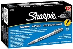 Sharpie Oil-Based Fine Point Paint Markers, 12 Silver Markers (37338)