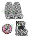 9 Piece Safari Animal Print Auto Interior Gift Set - 2 Zebra Front Bucket Seat Covers, 1 Zebra Steering Wheel Cover,2 Zebra Shoulder Harness Pressure Relief Cover, 2 zebra Front Floor Mats, and 2 Rear Floor Mats