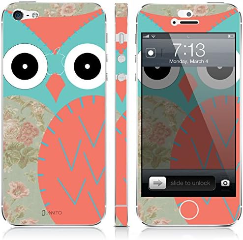 UnnitoTM iPhone 5 / 5S Skin [Full Body] *90 Day Warranty* Protective Vinyl Decal Cover [Custom] Wrap Sticker (Quilt Owl)