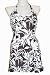 Womens One Piece Halter Swimsuit with Skirt Wrap Coverup, Brown and Cream Tropical