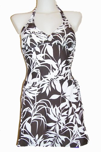 Womens One Piece Halter Cream Tropical