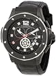 Stuhrling Original Men's 160F2.33551 Apocalypse Trinity Chronograph Black Ion-Plated Leather Watch