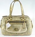 NEW AUTHENTIC COACH BONNIE LINEN LUREX METALLIC GOLD SATCHEL