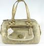 AUTHENTIC COACH BONNIE LINEN LUREX METALLIC GOLD SATCHEL