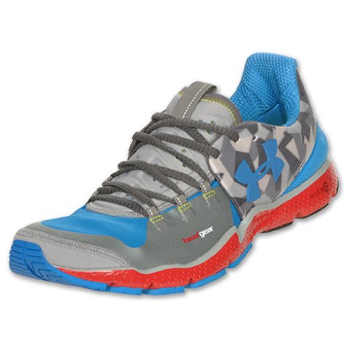UNDER ARMOUR Charge RC Mens Running Shoes, Steel/Blue Taro/Red/Blue Taro