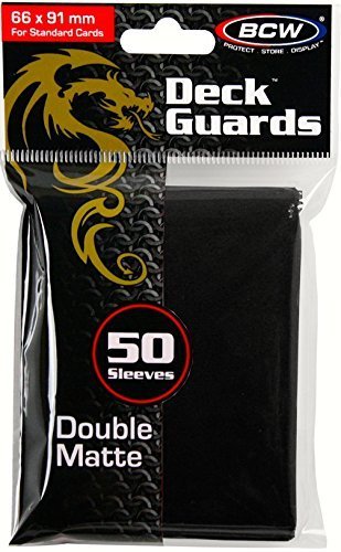 BCW - 50 Premium Black Double Matte Deck Guard Sleeve Protectors