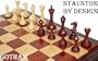Gotham Chess Set in Red Sandalwood & Boxwood 4.4" King