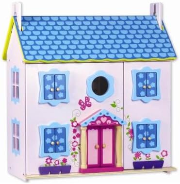 Wood Doll House with Furniture