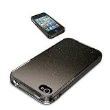 iBUFFALO iPhone4S iPhone4 両対応 ラメソフトケース液晶保護フィルム付 ブラック BSIP11PCT2BK