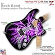 Lightning Purple WraptorSkinz Skin fits Rock Band Stratocaster Guitar for Nintendo Wii, XBOX 360, PS2 & PS3 (GUITAR NOT INCLUDED)