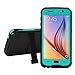 S6 Waterproof Case, Caka [Newest Version] Full-Body Underwater Waterproof Shockproof Dirtproof Durable Full Sealed Protection Case Cover with Kickstand for Samsung Galaxy S6 - (Teal)