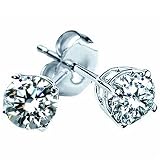 14K White Gold 0.25Ct Diamond Stud Earrings - B00011T64O