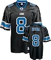 Jon Kitna Jersey: Reebok Black Replica #8 Detroit Lions Jersey