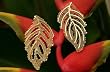Gold plated earrings, 'Imprints' Gold plated earrings, 'Imprints'