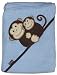 Baby : Frenchie Mini Couture Extra Large 40"x30" Absorbent Hooded Towel, Monkeys (blue)