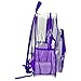 Clear Transparent School Book bag / Kids Backpack w/ Purple Color Trim