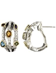 Balissima By Effy Collection Sterling Silver and 18k Yellow Gold 1.90 cttw Multicolor Earrings