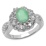 1.50 Carat Genuine Amethyst and White Topaz Silver Ring
