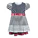 Lilax Little Girls' Short Sleeve Stripe Poplin Dress