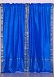 Indo Blue Rod Pocket Sari Sheer Curtain (43 in. x 84 in.)