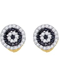 10K Yellow Gold 0.26CT Black Diamond Fashion Earring