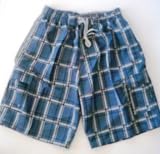 Mens Swim Trunks by RS Surf with Elastic Waist, 2 Side Inseam Pockets, 2 Cargo Pockets, Faux Board Short Front, Fully lined. Grey Plaid in sizes M-2X.