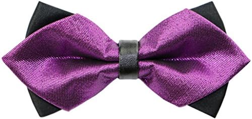 PAN PA Men's Solid Color Pointed Head Bow Ties Purple