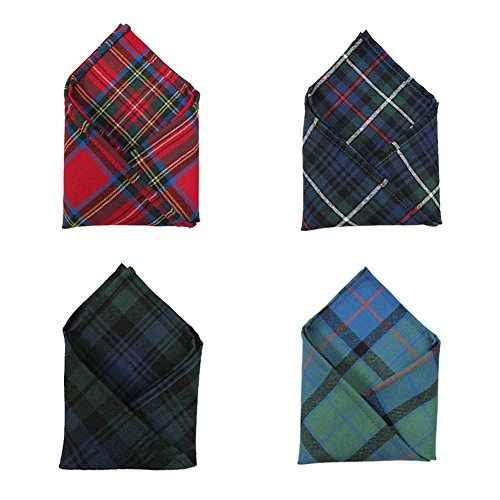 Ingles Buchan Men's Wool Tartan Plaid Pocket Handkerchief