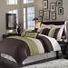 12pc King Bed in a Bag Regata Choco Green Comforter Set-Includes 1000TC Egyptian Cotton Sheet Set